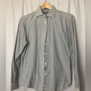 F by Faconnable Men's Gray  Business Casual Quiet Luxury Button Down Shirt M